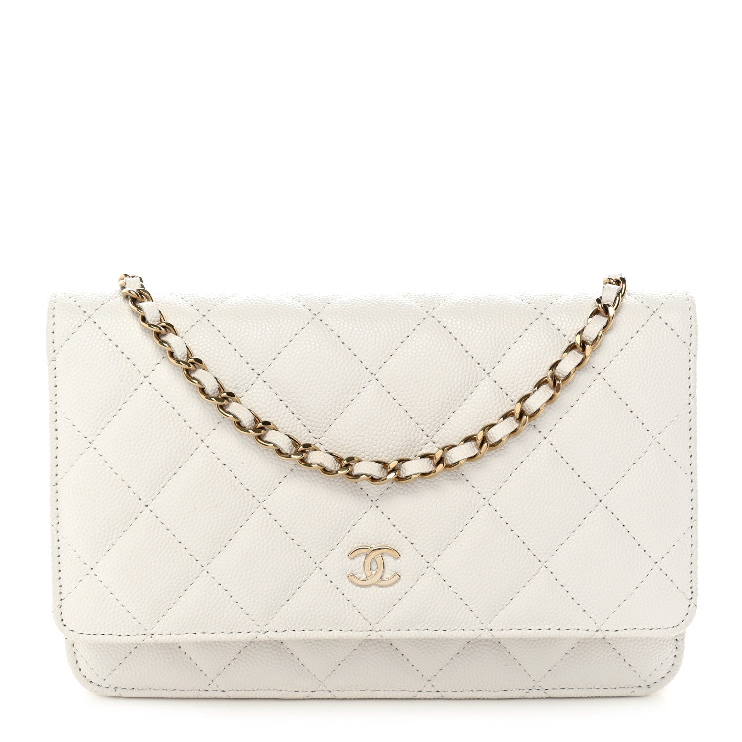Chanel Caviar Quilted Wallet on Chain WOC White 1 of 11