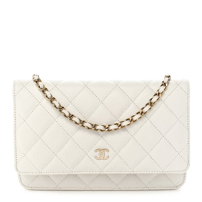 Chanel Caviar Quilted Wallet on Chain WOC White 1 of 11