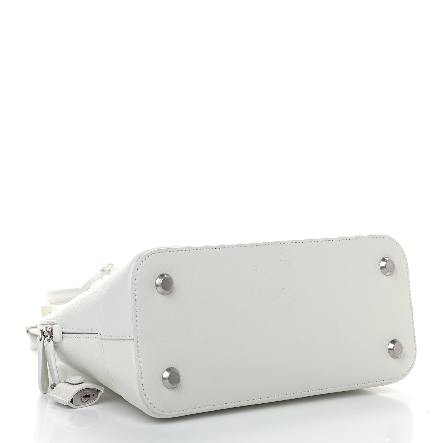 Balenciaga Grained Calfskin Logo S Ville Top Handle Bag White Black 3 of 10