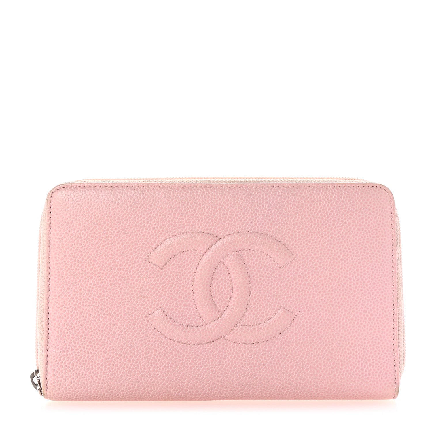 Chanel Caviar Large Timeless CC Zip Around Wallet Pink 1 of 7