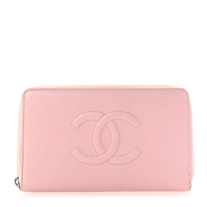 Chanel Caviar Large Timeless CC Zip Around Wallet Pink 1 of 7