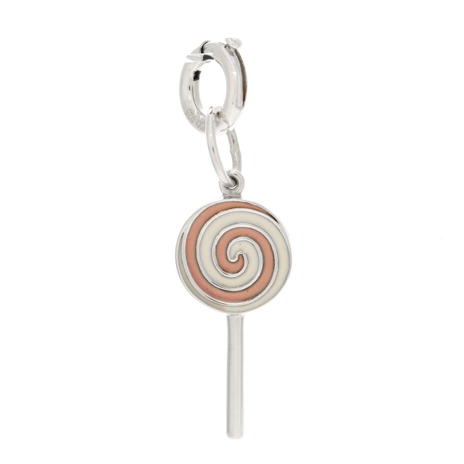 Tiffany Sterling Silver Enamel Lollipop Charm Pink 1 of 3