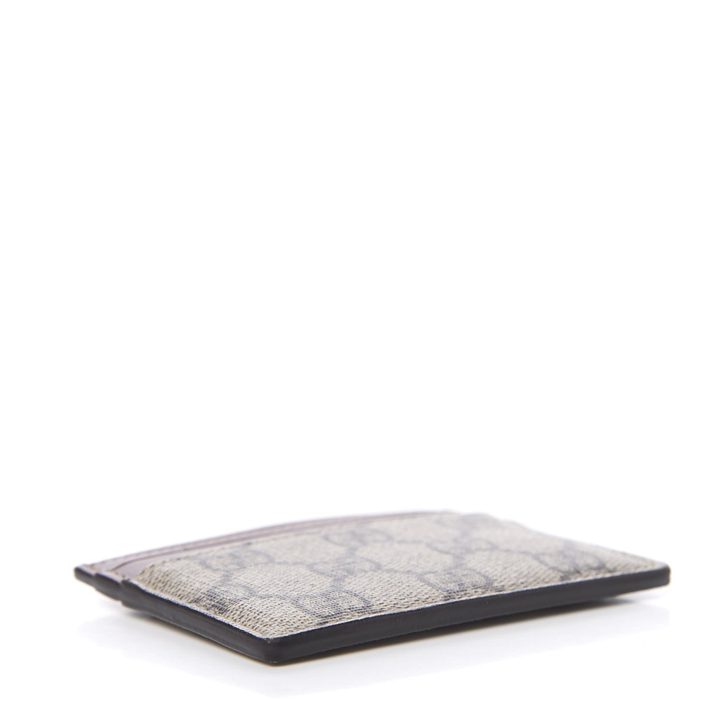 GG Supreme Monogram Calfskin Card Holder Beige Ebony Cuir