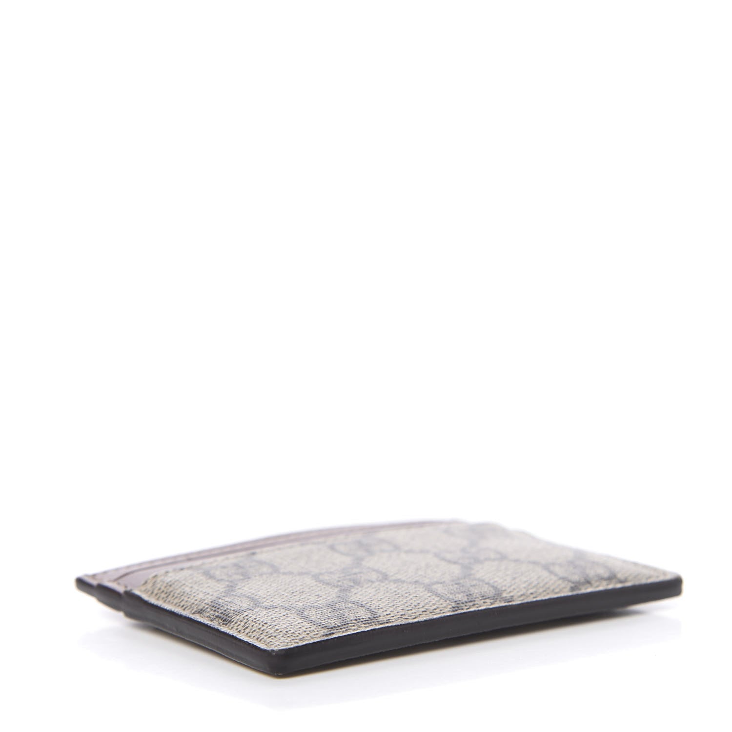 Gucci GG Supreme Monogram Calfskin Card Holder Beige Ebony Cuir 4 of 7
