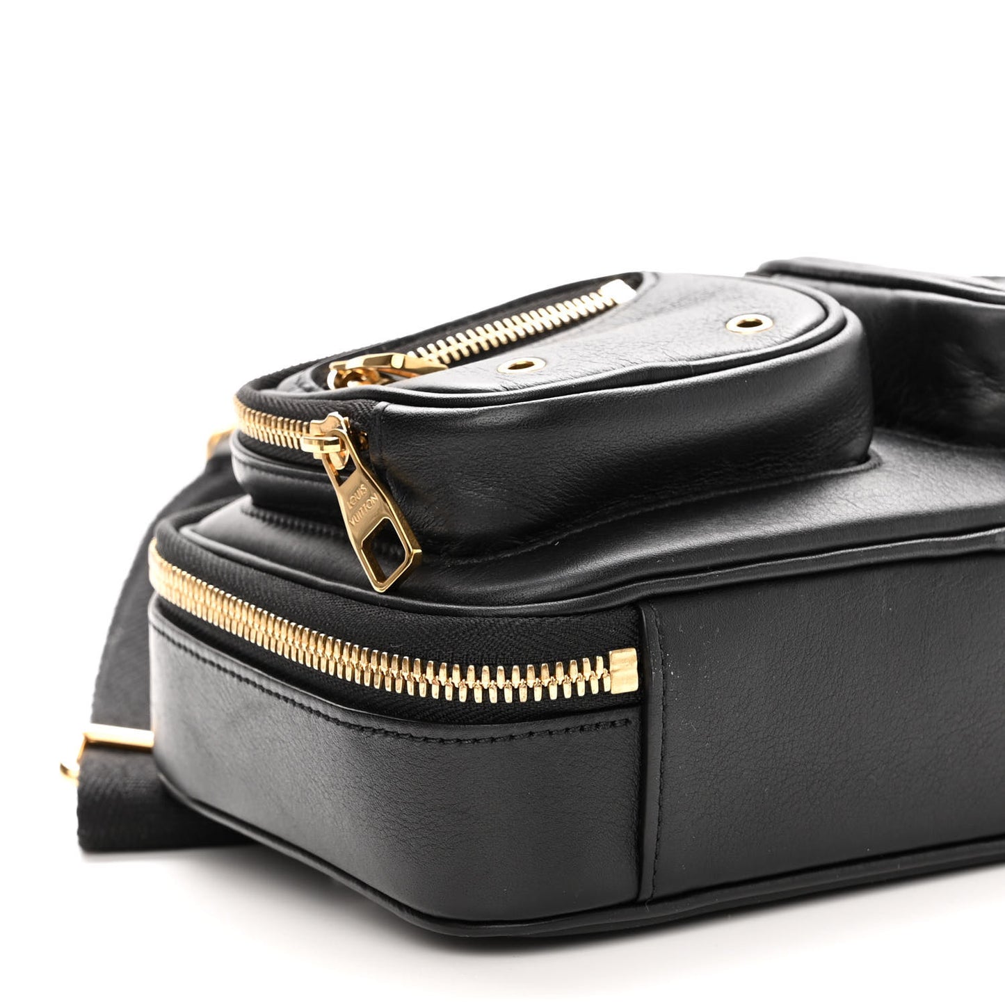 Calfskin Monogram Embossed Utility Bag Black