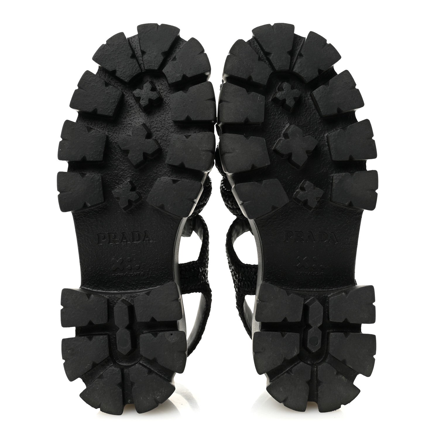 Prada Raffia Metal Triangle Logo Crochet Monolith 55mm Cage Sandals 36 Black 6 of 10