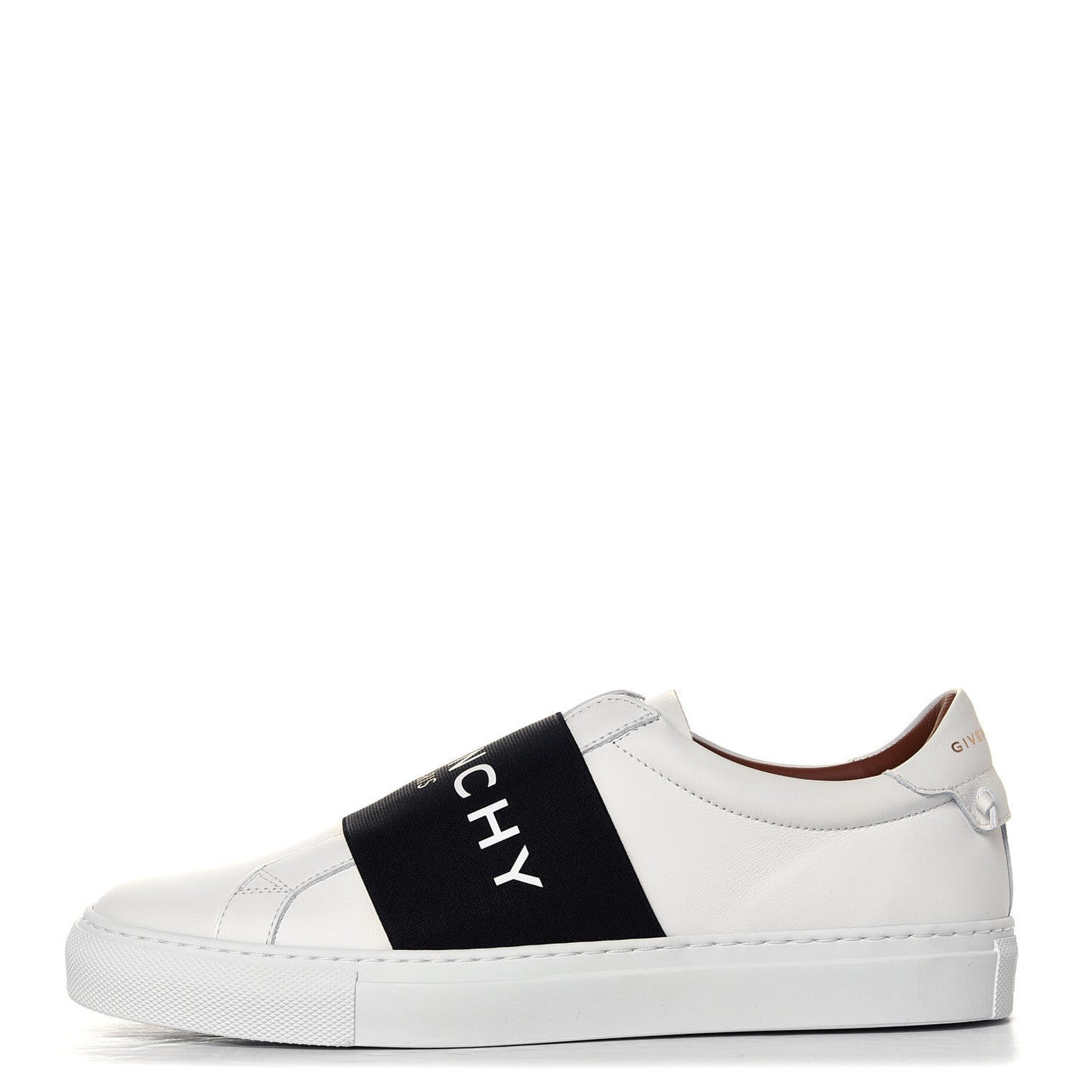 Calfskin Band Logo Womens Urban Street Sneakers 38 White Black