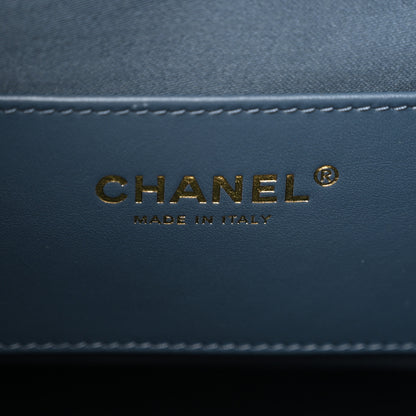 Chanel Suede Quilted Medium Chanel 25 Handbag Blue 7 of 12