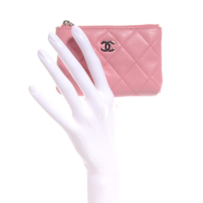 Chanel Lambskin Quilted Key Holder Case Pink 2 of 8
