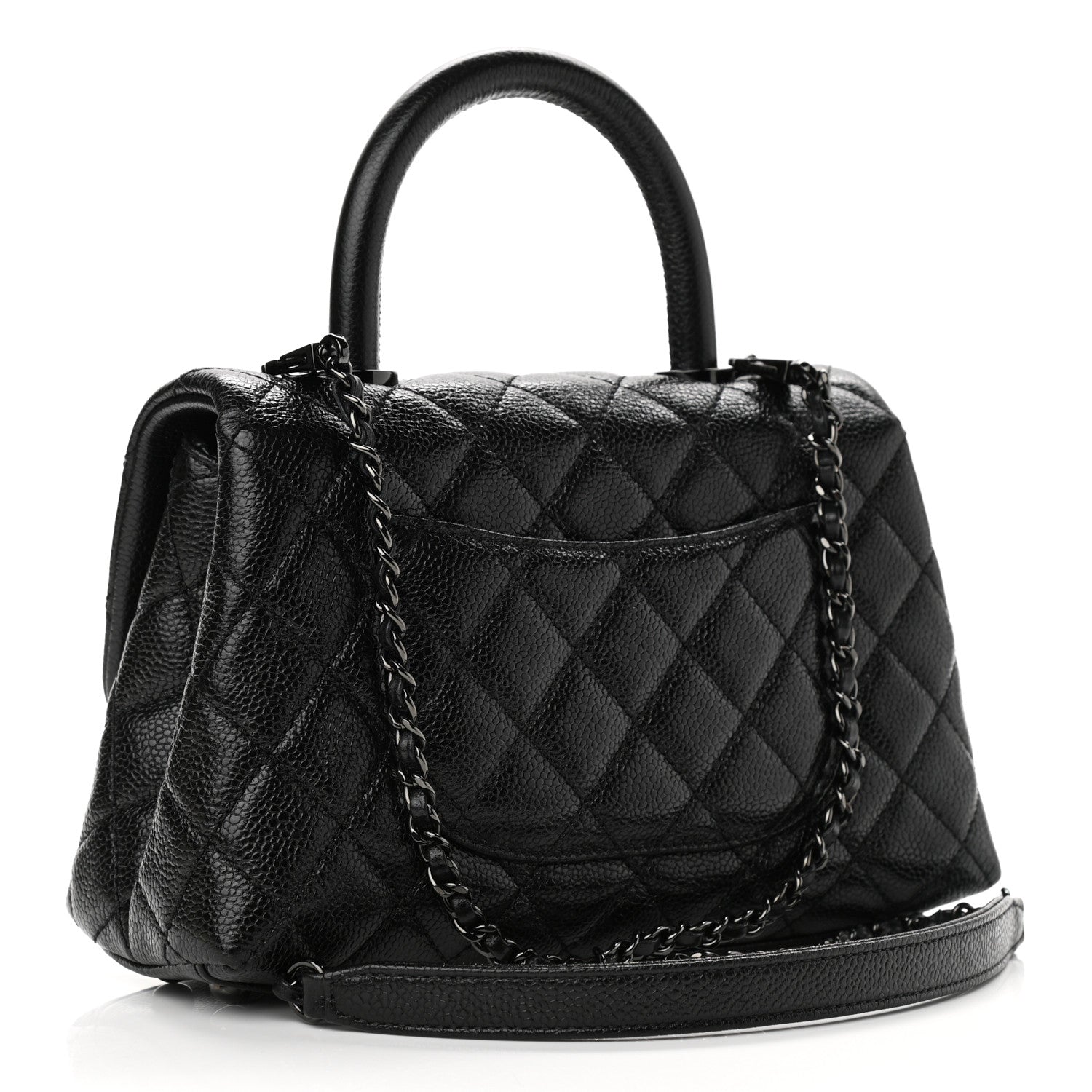Chanel Caviar Quilted Mini Coco Handle Flap So Black 3 of 12