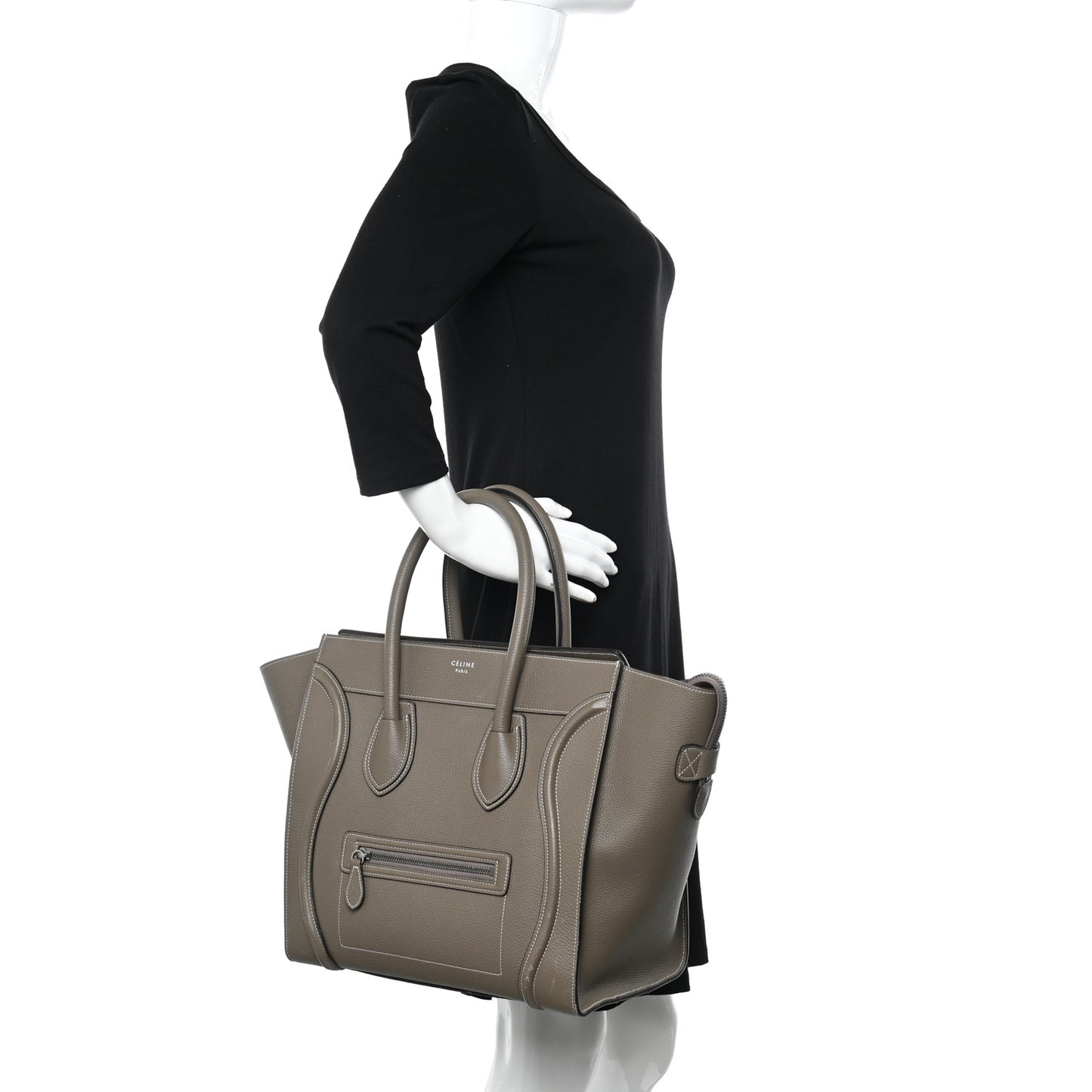 Drummed Calfskin Mini Luggage Souris