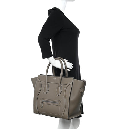 Celine Drummed Calfskin Mini Luggage Souris 2 of 18