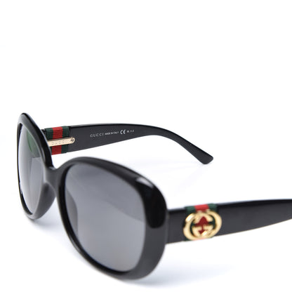 Gucci Acetate Oversized Round Frame Web Sunglasses GG3644S Black 5 of 8