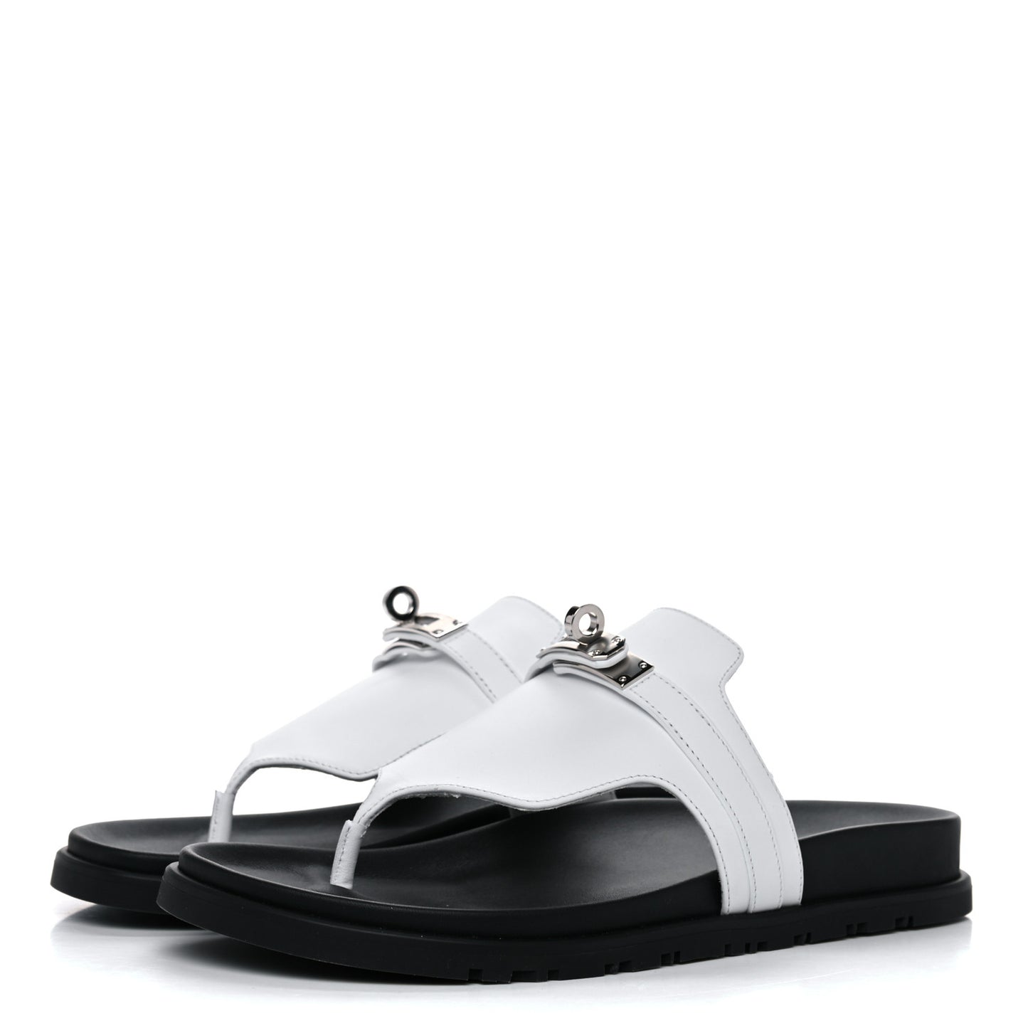 Calfskin Womens Empire Sandals 38.5 White