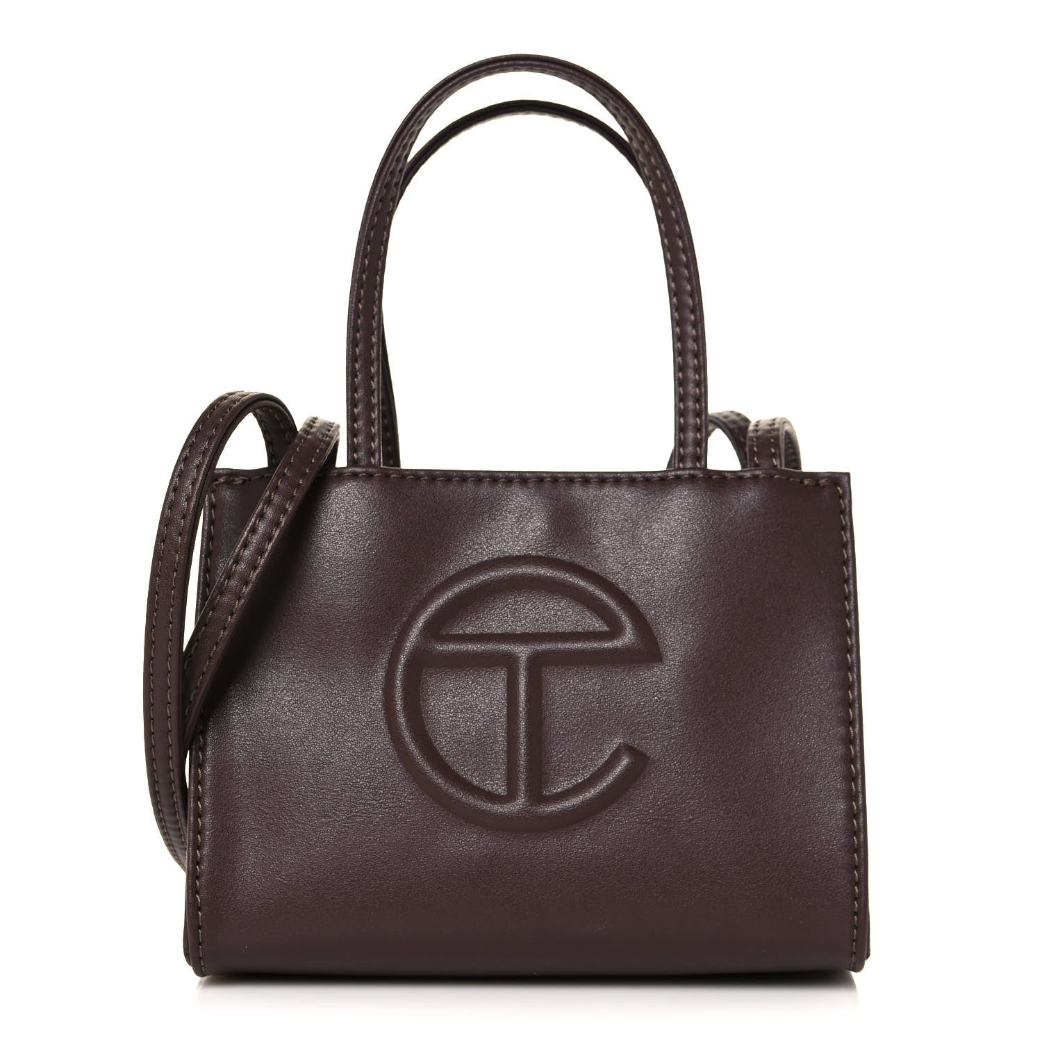 Telfar Vegan Leather Small Shopping Bag Chocolate 1 of 13