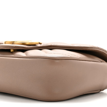 Gucci Calfskin Matelasse Super Mini GG Marmont Shoulder Bag Porcelain Rose 10 of 11
