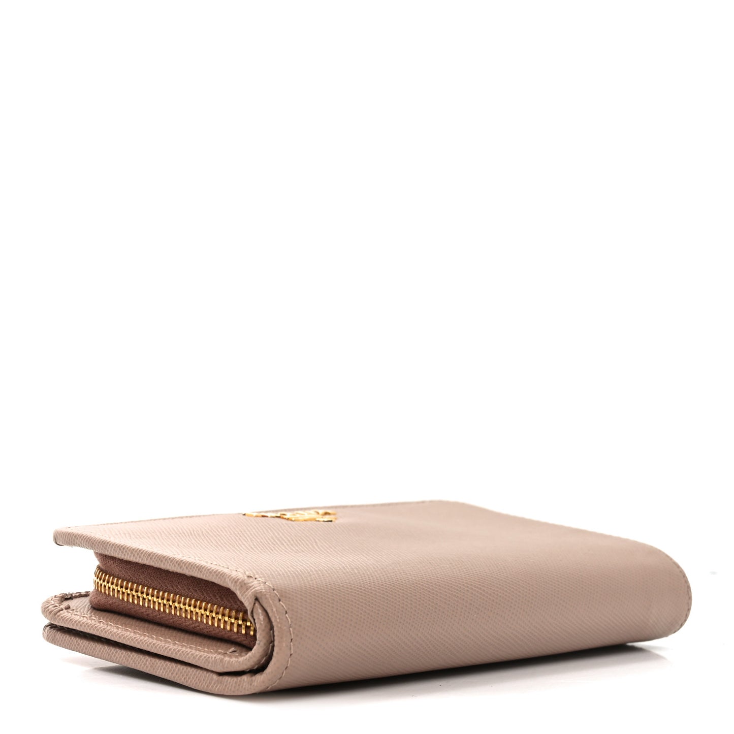 Saffiano Metal Compact Zip Around Wallet Cammeo