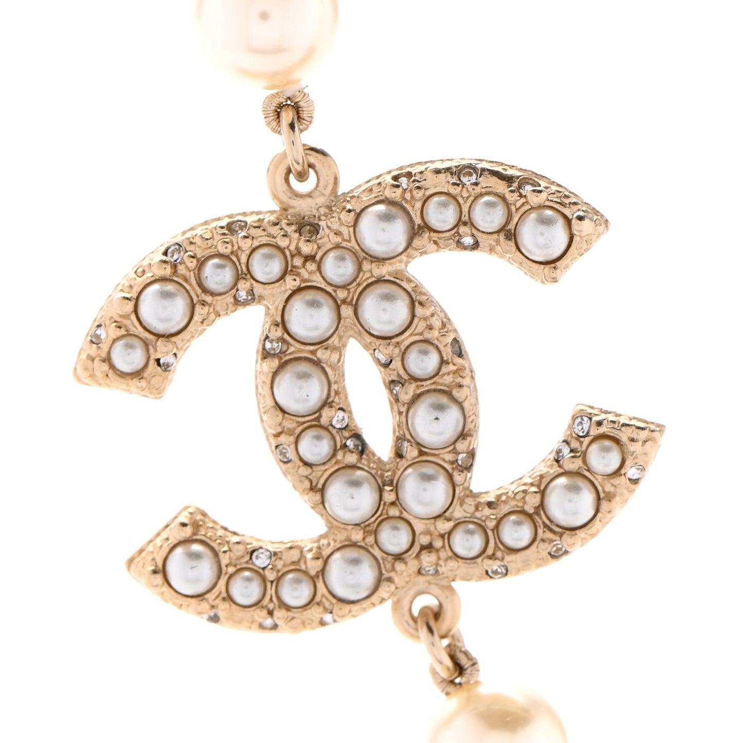 Pearl CC 100th Anniversary Necklace Light Gold