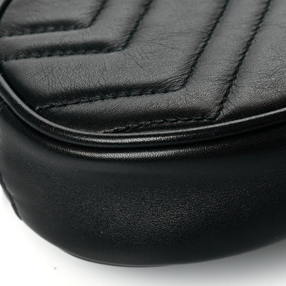 Gucci Calfskin Matelasse GG Marmont Belt Bag 85 34 Black 10 of 13