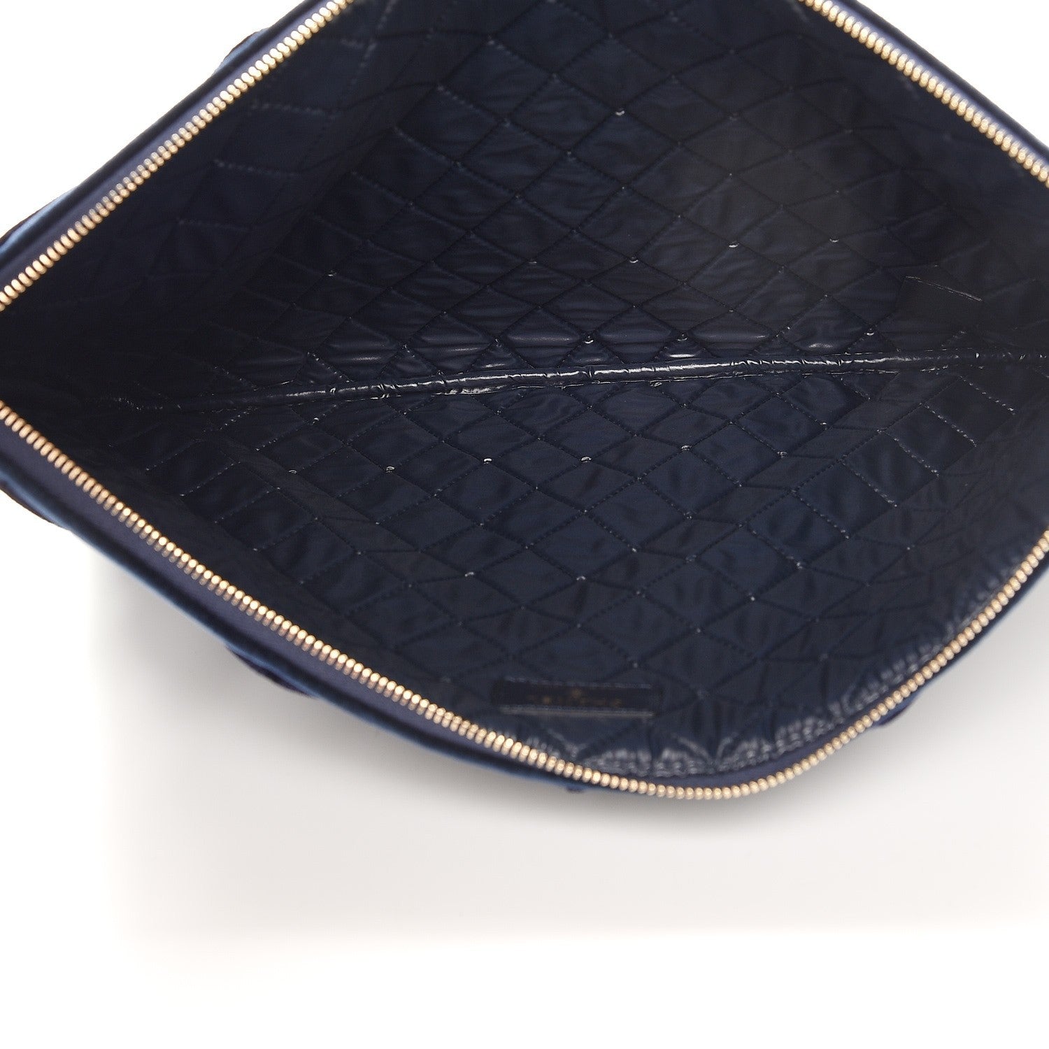 Chanel Velvet Quilted Large Cosmetic Case Navy 5 of 8
