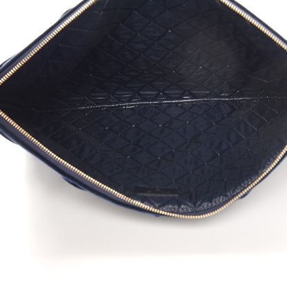 Chanel Velvet Quilted Large Cosmetic Case Navy 5 of 8