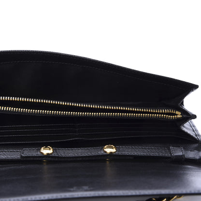 Prada Saffiano Metal Oro Chain Wallet Black 5 of 9
