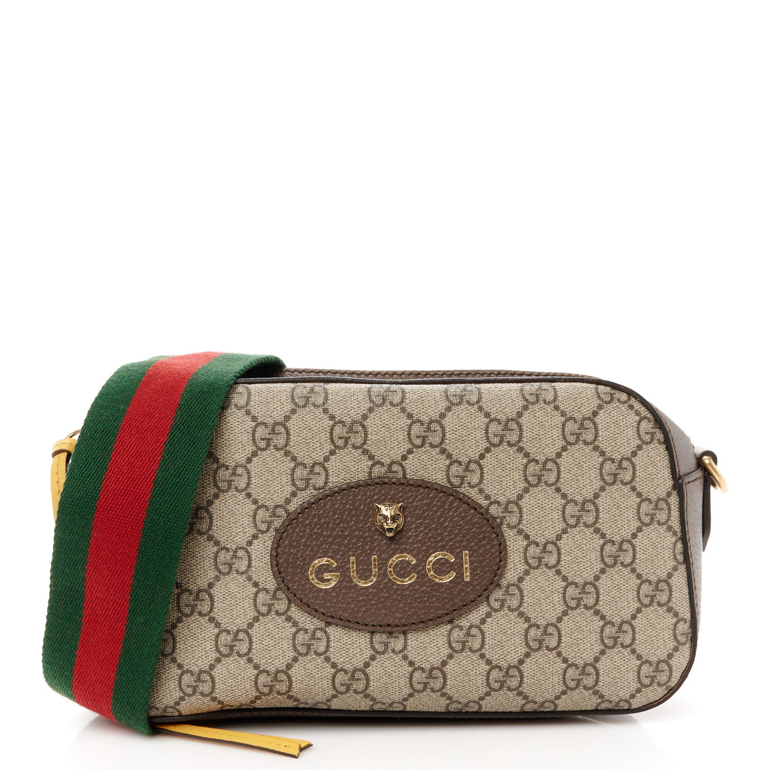 Gucci GG Supreme Monogram Web Neo Vintage Shoulder Bag Beige New Acero Crop 1 of 10