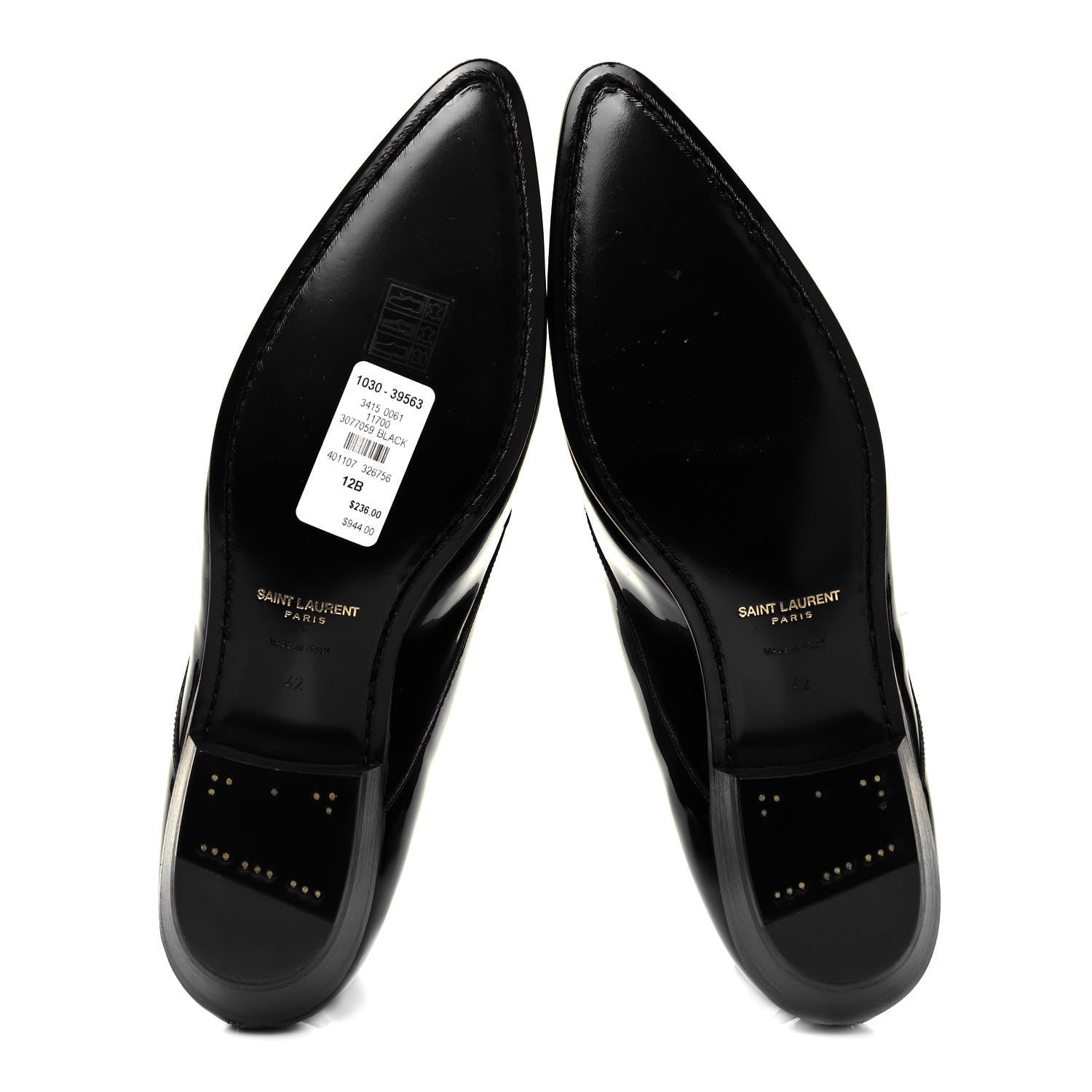 Saint Laurent Patent Calfskin Joan Ankle Boots 42 Black 5 of 6