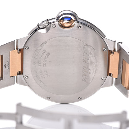 Cartier Stainless Steel 18K Pink Gold 38mm Ballon Bleu De Two Timezone Quartz Watch 5 of 9