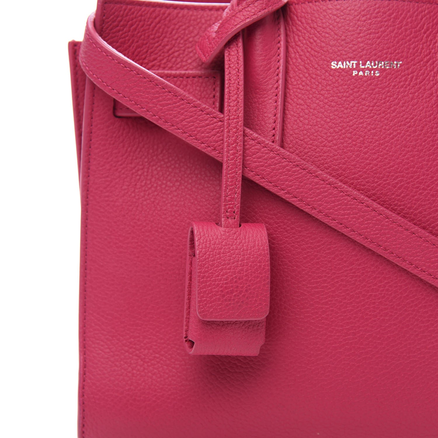 Saint Laurent Grained Calfskin Nano Sac De Jour Fuchsia 10 of 12