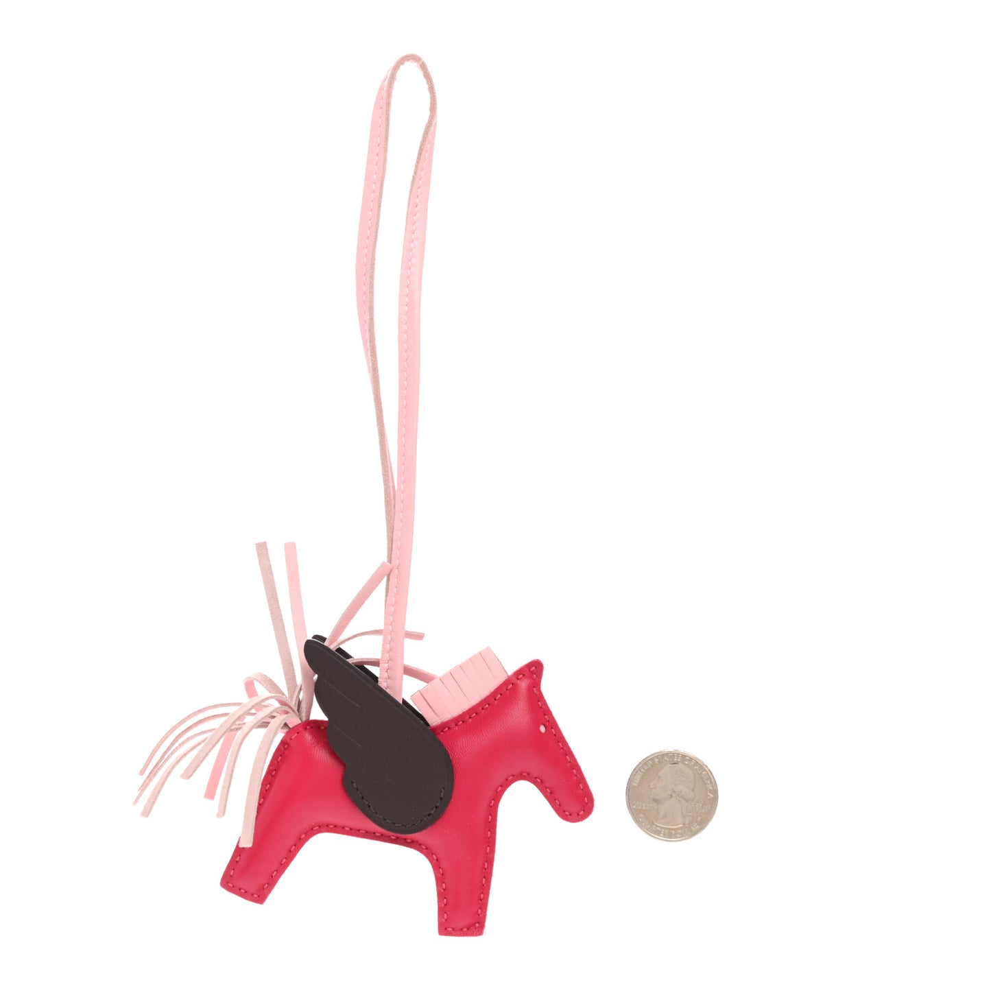 Milo Lambskin Grigri Rodeo Pegase Horse Bag Charm PM Framboise Rose Sakura Rouge Sellier