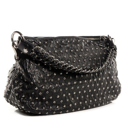 Prada Nappa Antique Studded Shoulder Bag Nero Black 3 of 9