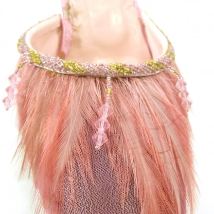 FASHIONPHILE RENECAOVILLABeadedFeatherSlides9.5MetallicPink 7 of 7