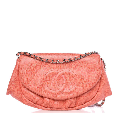 Chanel Caviar Half Moon Wallet On Chain WOC Coral 1 of 8