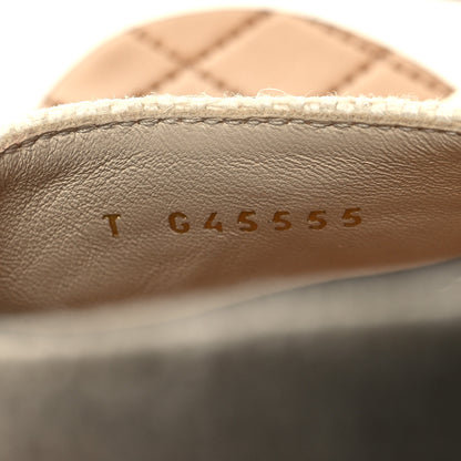 Chanel Fabric Patent Calfskin CC Wedge 37 Ivory White 6 of 9