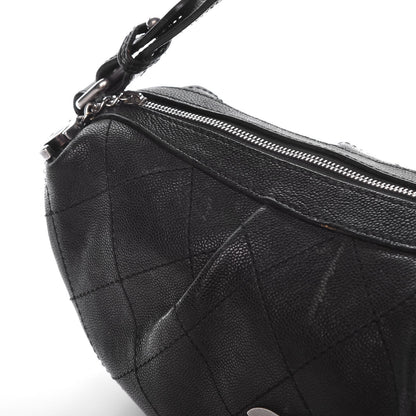 Chanel Caviar Stitched Outdoor Ligne Hobo Black 9 of 15