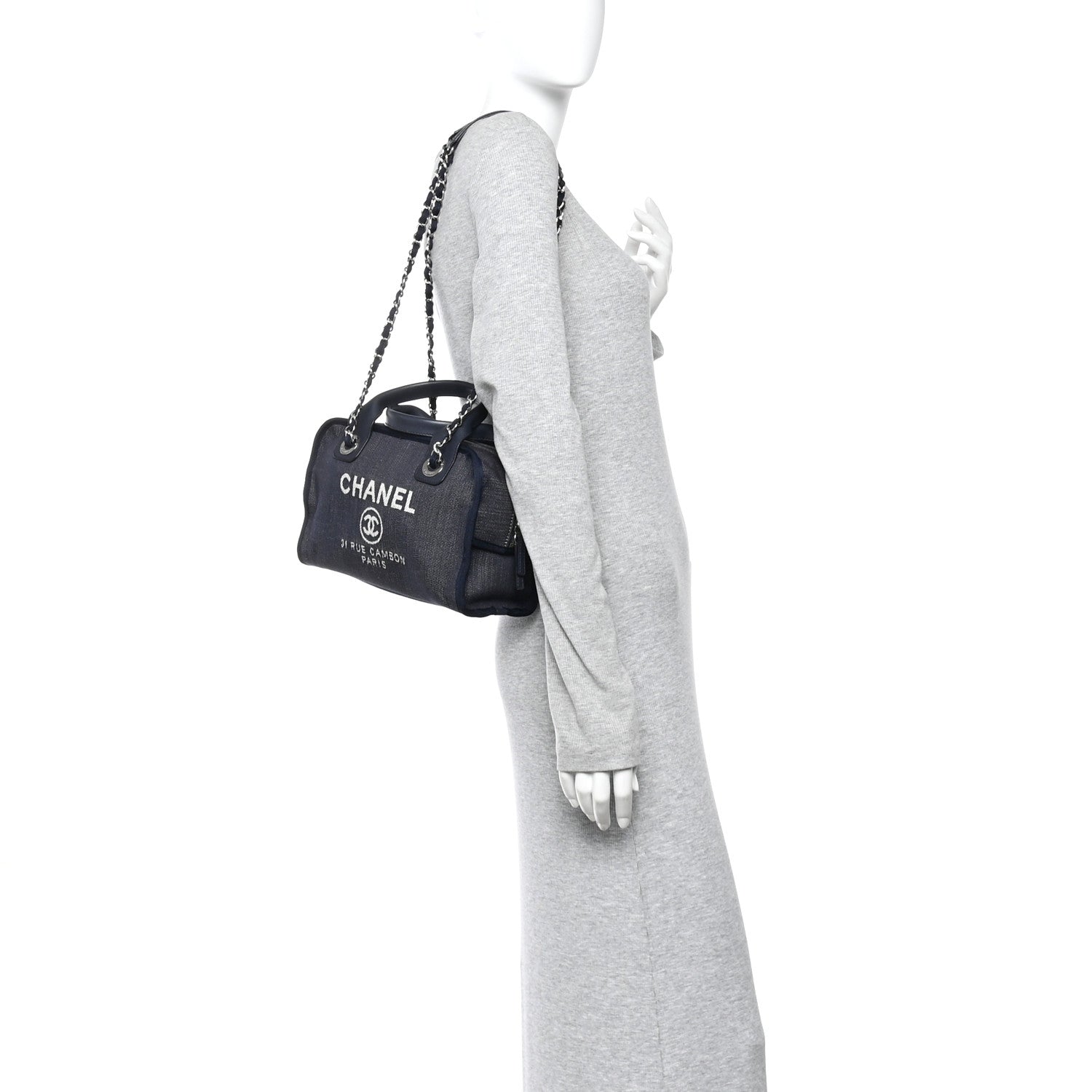 Chanel Denim Deauville Bowling Bag Blue 1878815 – FASHIONPHILE