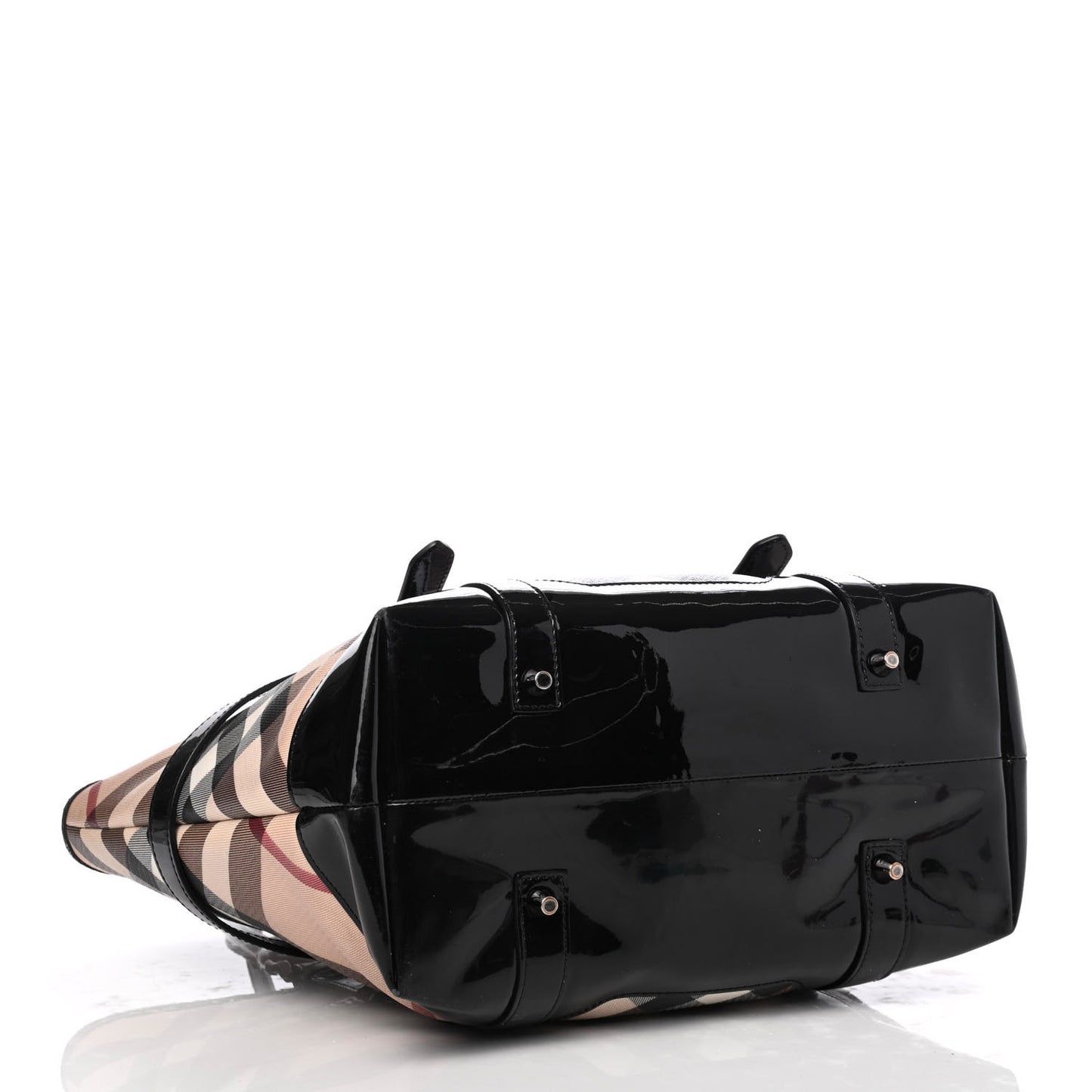 Patent Supernova Check Medium Denham Tote Black