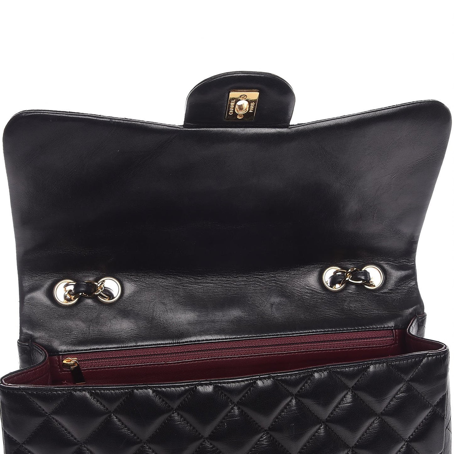 Lambskin Quilted Jumbo Single Flap Black