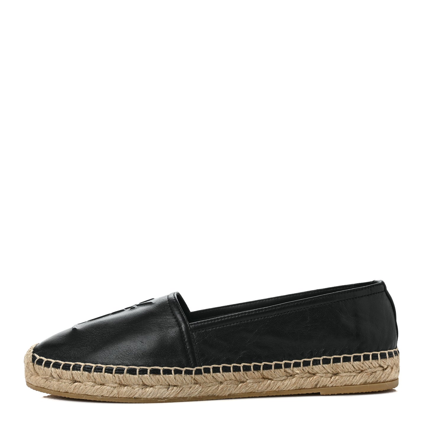 Lambskin Monogram Espadrilles 38 Black