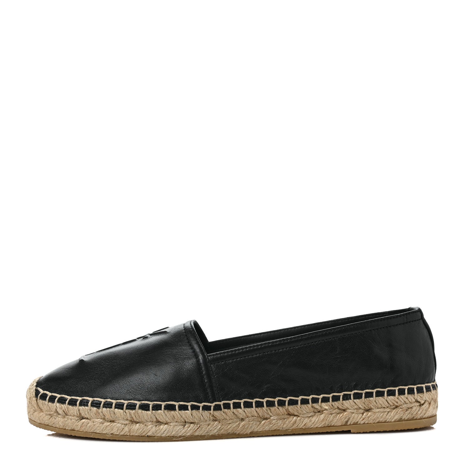 Saint Laurent Lambskin Monogram Espadrilles 38 Black 1 of 8