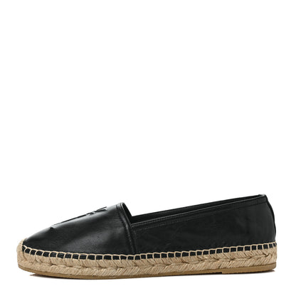 Saint Laurent Lambskin Monogram Espadrilles 38 Black 1 of 8