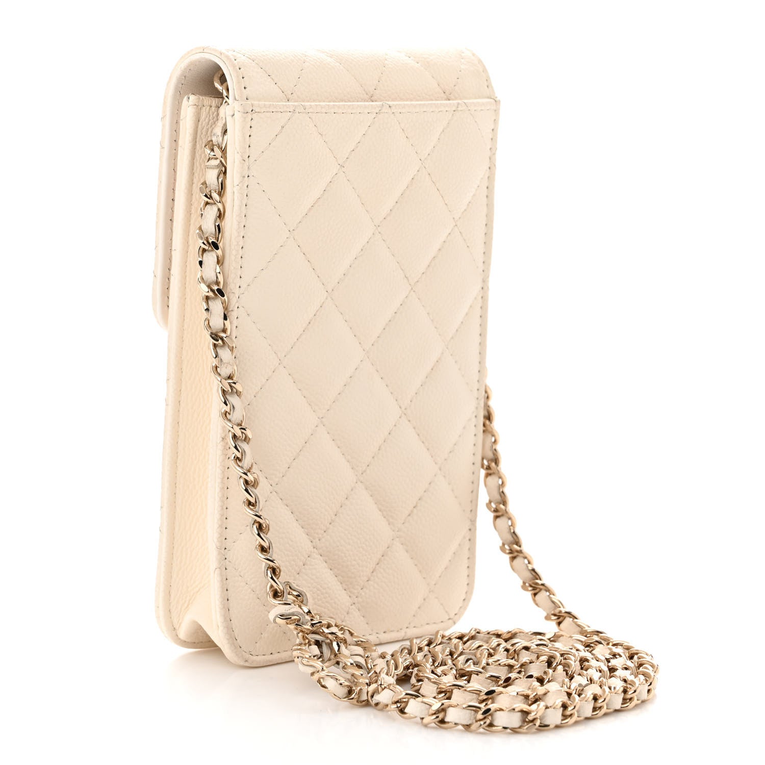 Chanel Caviar Quilted Bow Phone Holder White 3 of 14