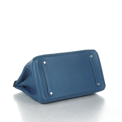 Hermes Taurillon Clemence Birkin 35 Bleu Thalassa 5 of 27
