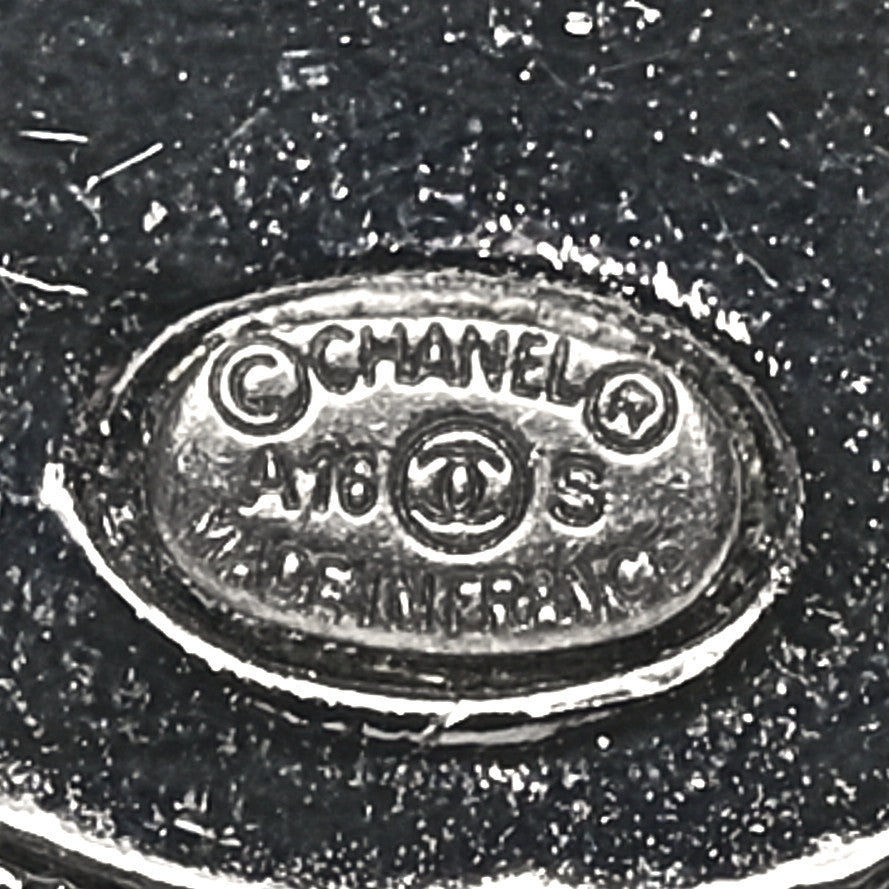 Chanel Ruthenium Crystal CC Round Earrings 4 of 4