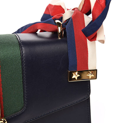 Gucci Vitello Fontanella Web Small Sylvie Shoulder Bag Blue Agata 11 of 11