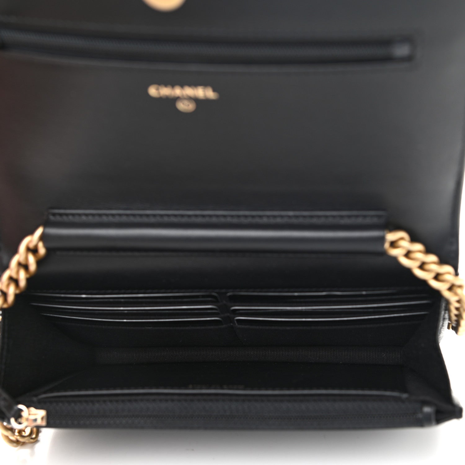 Chanel Caviar Quilted Boy Wallet On Chain WOC Black 5 of 12