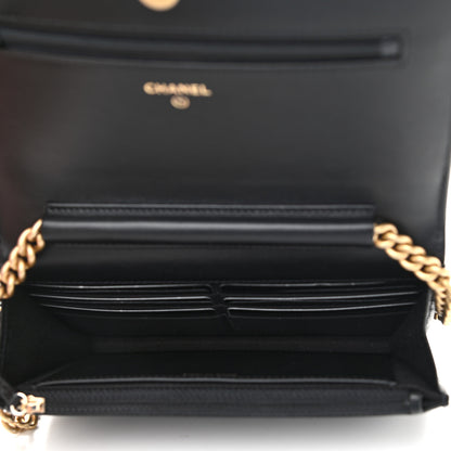 Chanel Caviar Quilted Boy Wallet On Chain WOC Black 5 of 12
