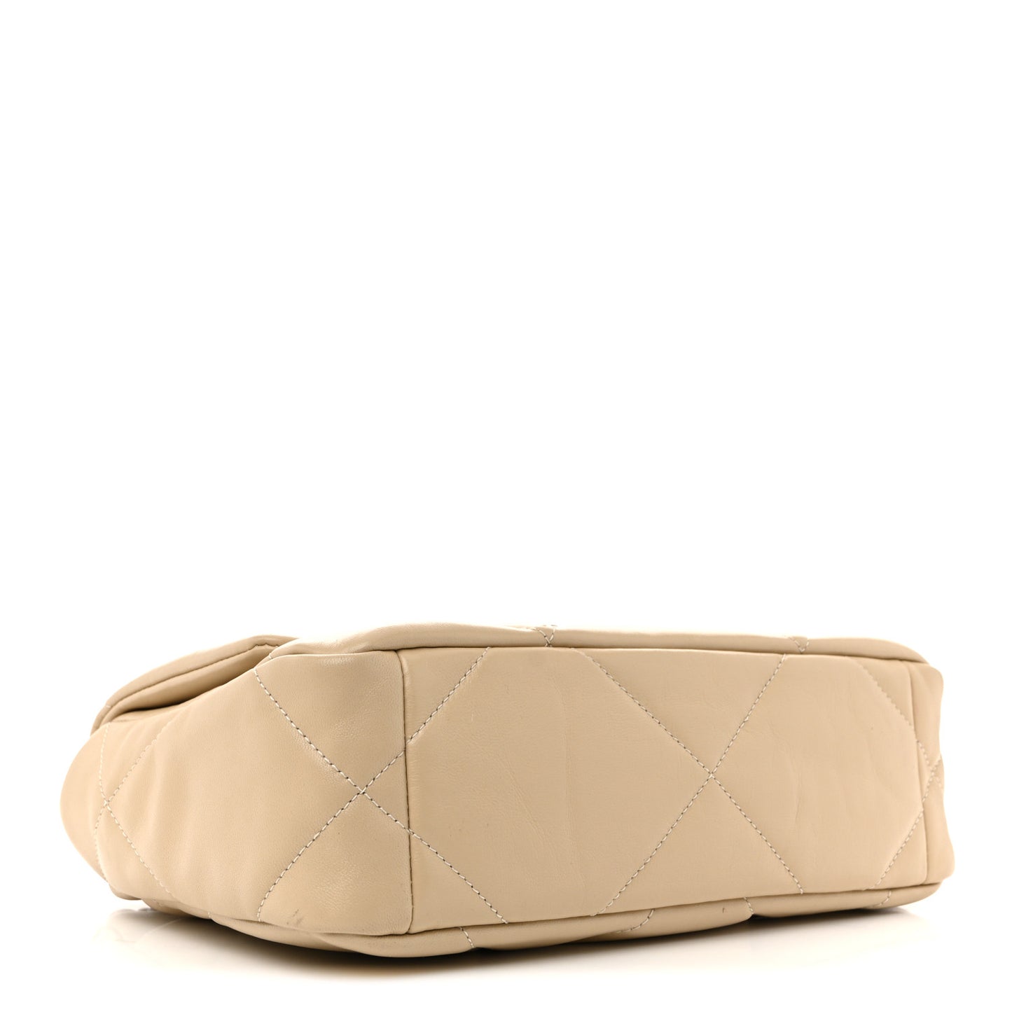 Lambskin Quilted Medium Chanel 19 Flap Beige