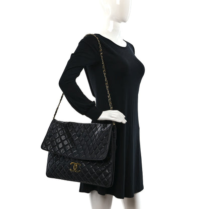 Chanel Lambskin Quilted Jumbo XL Maxi Single Flap Black 3 of 10